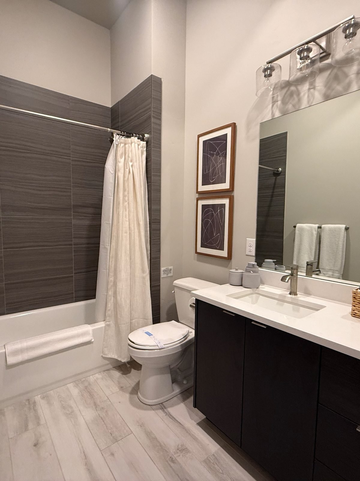 Completed turnover — bathroom detail